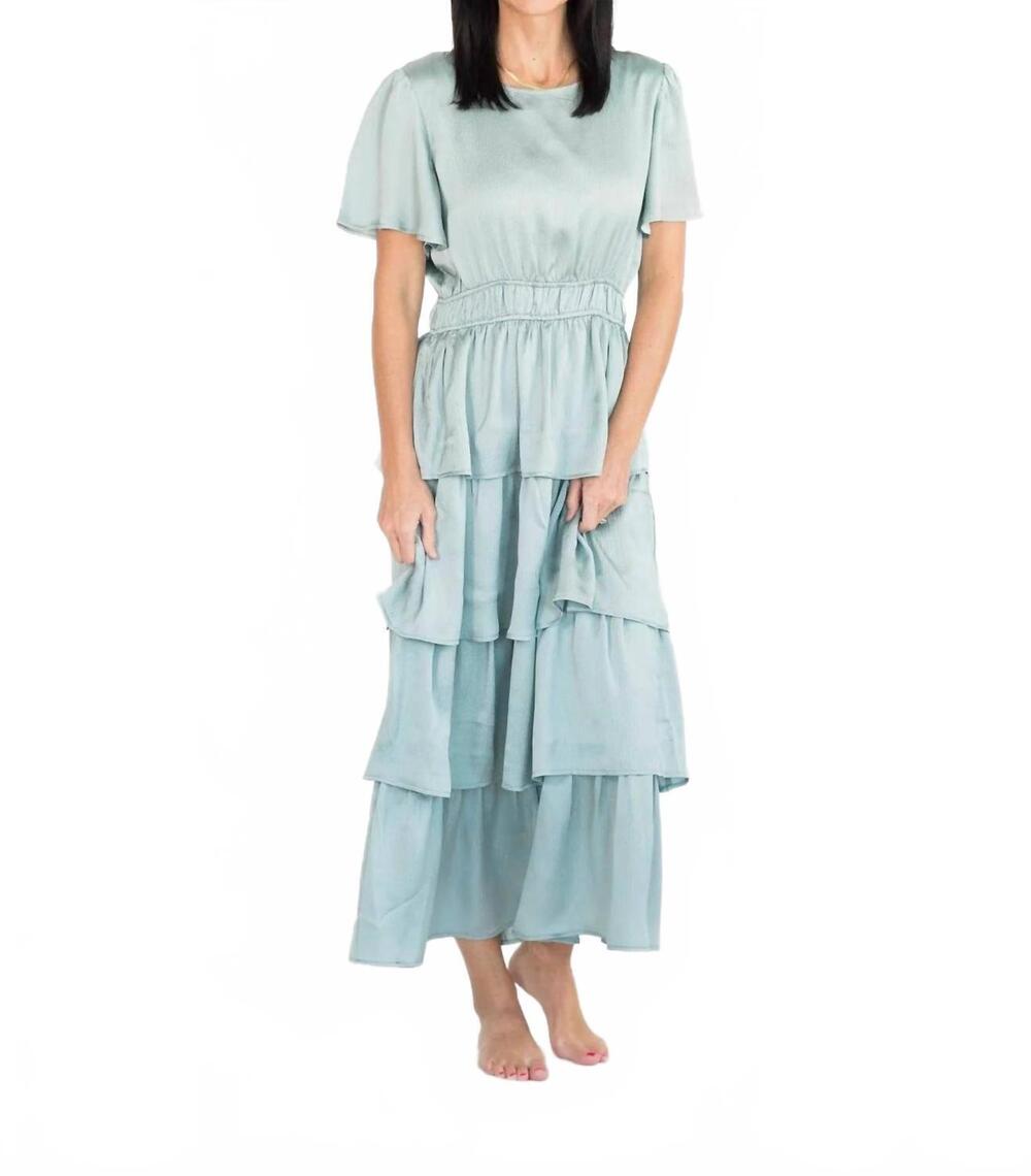 NEW TEA N ROSE lindee tiered dress in sage